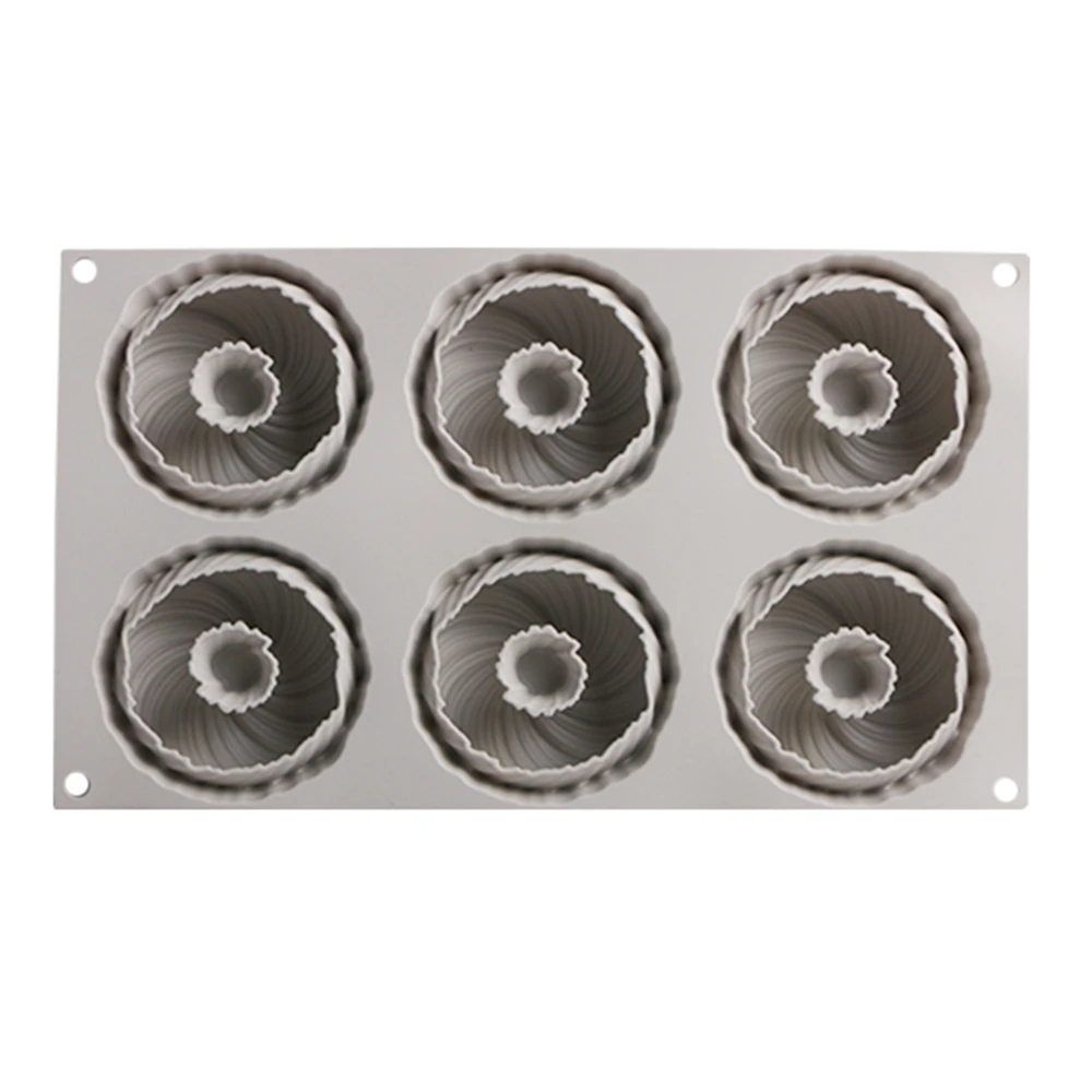 6 cavity вихревой силиконовые формы для выпечки муссов и десертов силиконовый 3D