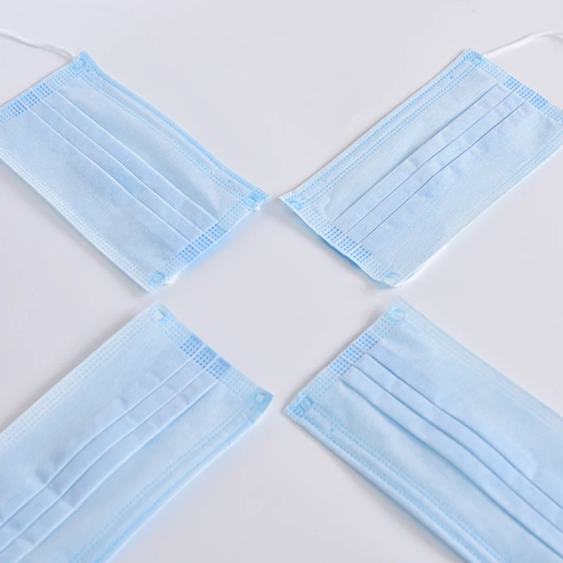 

100pcs Blue Non-Woven Mask Three-layer Filter For Unisex Anti-dust Mouth Nose Mask Ear Hanging Safe proof face mouth masks