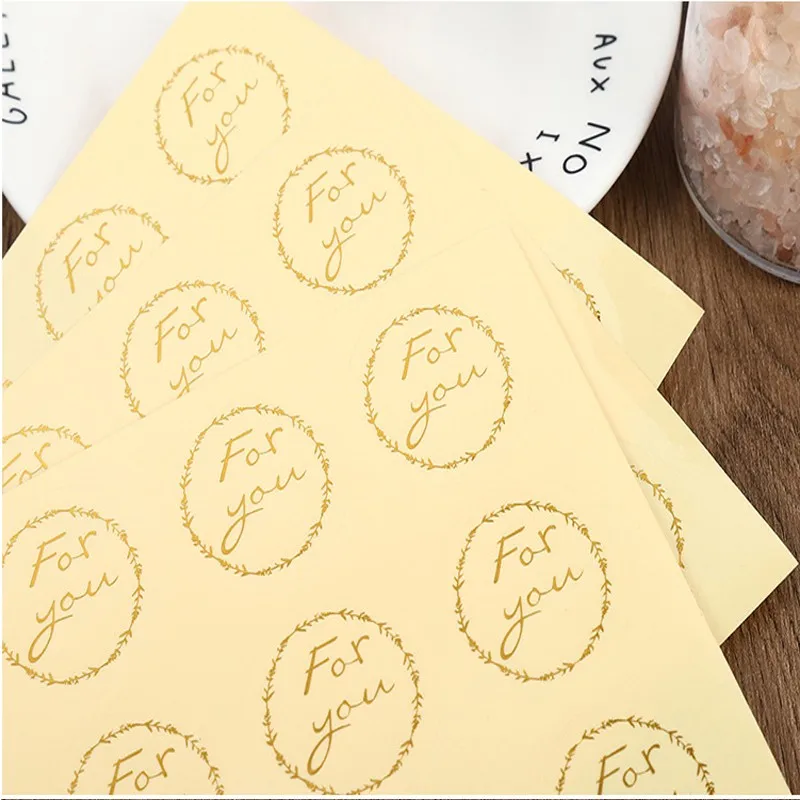 

120pcs/pack Transparent bronzing for you Round gift wrapping hot stamping stickers DIY stickers special gifts 35MM