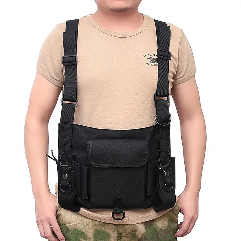 

Molle Tactical Nylon Chest Rig Bag Radio Harness Chest Front Pack Pouch Holster Military Vest Chest Waist Hunting Gear