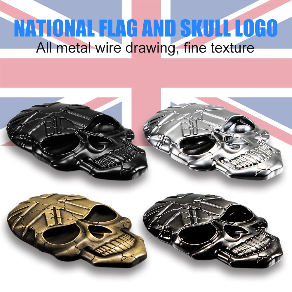 1Pcs 7 x 4.5cm 3D Skull Devil Death Metal Car Sticker Decal Skeleton Emblem Badge | Автомобили и мотоциклы