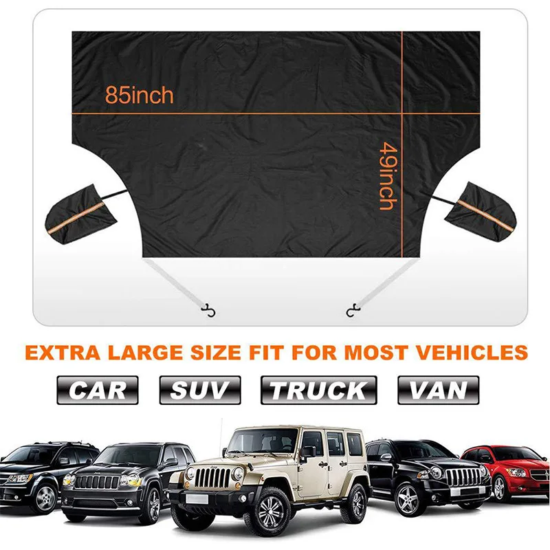 Универсальный автомобильный чехол для машины на лобовое стекло зимнее Магнитные