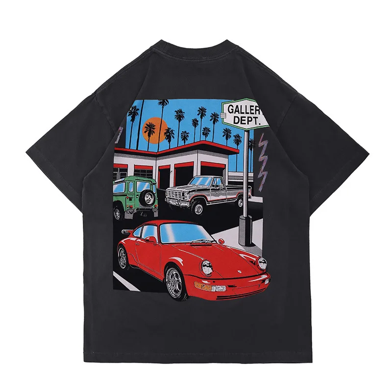 

Fgss new fashion brand high street wash old hole cartoon short sleeve t-shirt men's wear