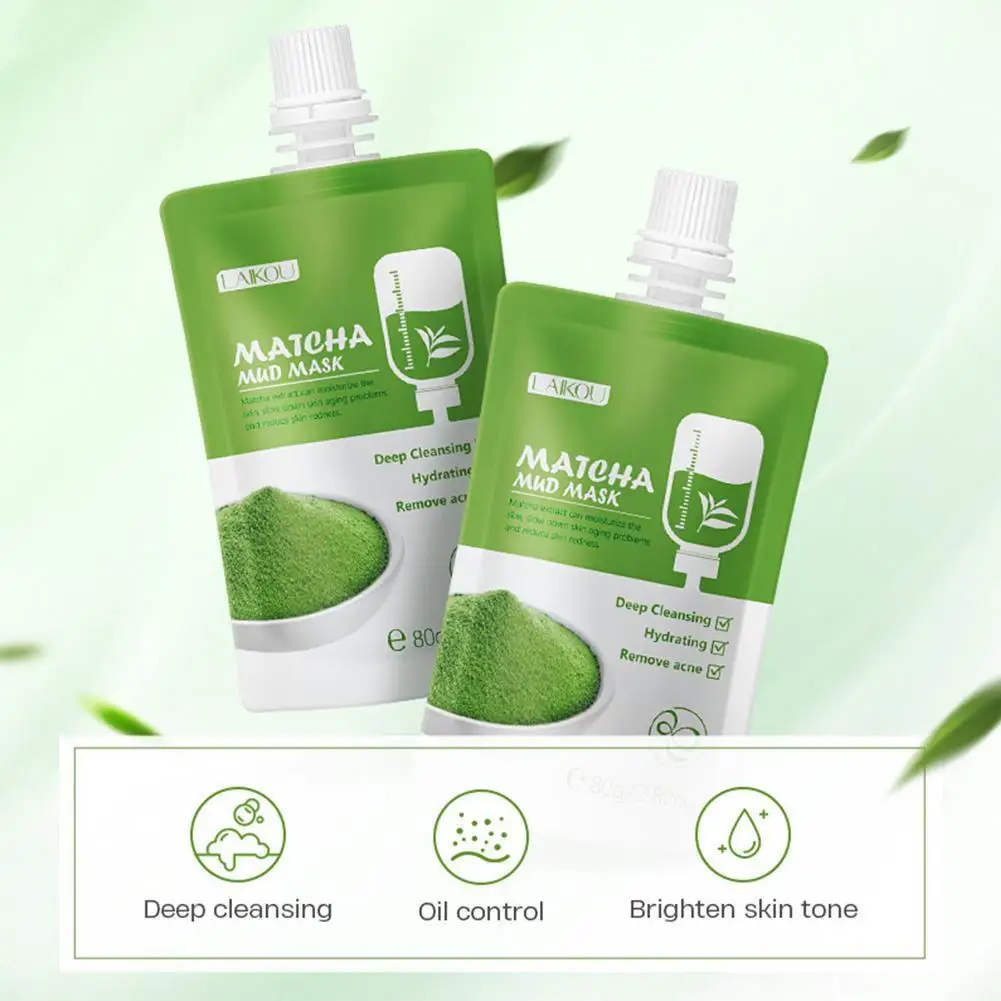 

Matcha Mud Face Mask Deep Cleansing Hydrating Moisturize Pore Treatment Skin Acne Care Smooth Cleaner Anti Masks Face S9S3
