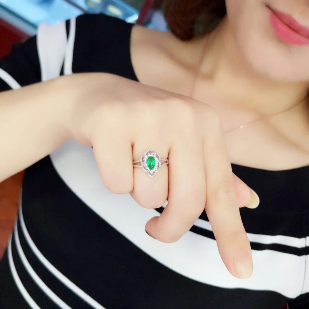 Женские кольца с изумрудом 100% карата ювелирные изделия из драгоценных камней |