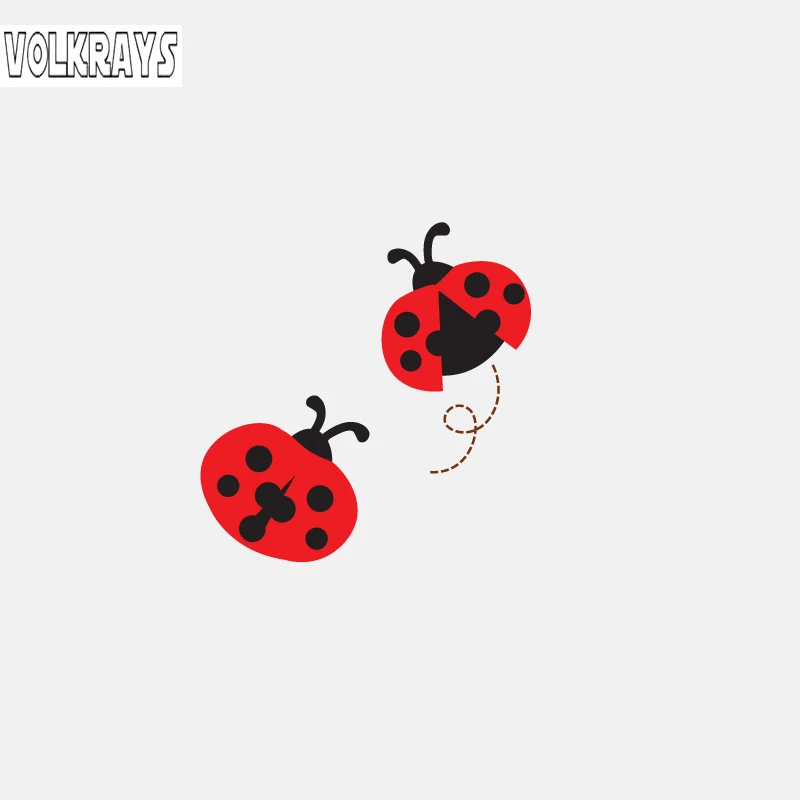 Volkrays мультяшная наклейка для автомобиля две красные маленькие божьи коровки