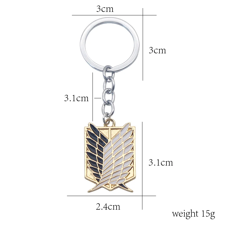 

Attack On Titan Anime Keychain Shingeki No Kyojin Wings of Liberty Key Chain Keyring Motorcycle Car Keys Men Women Wholesale