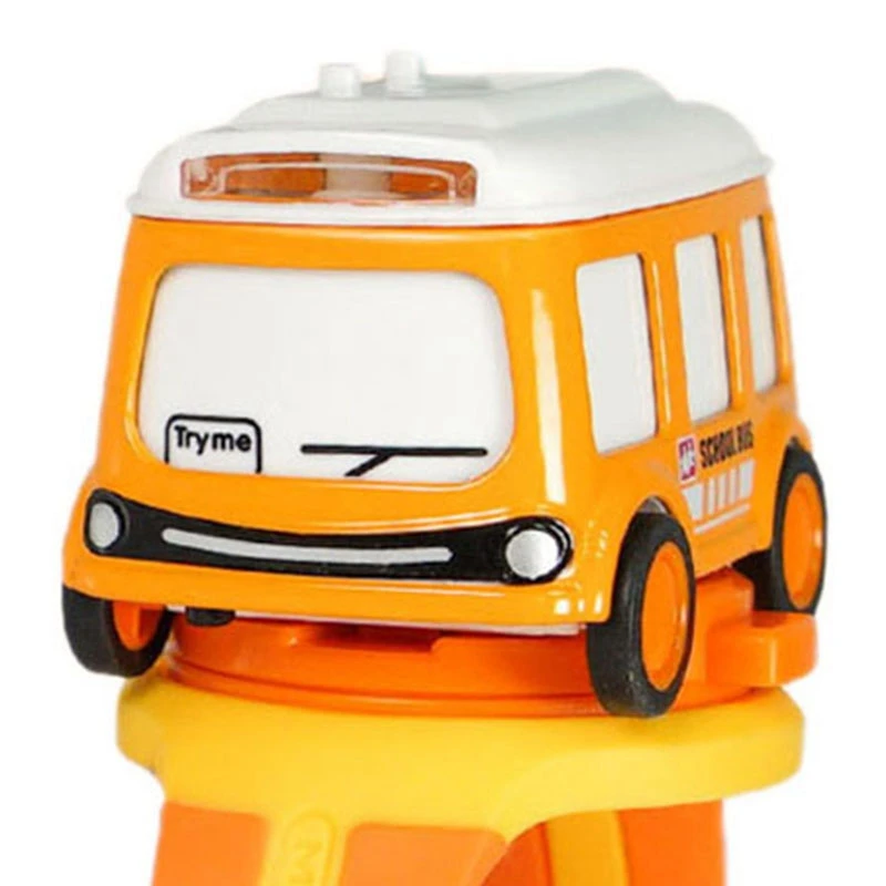 

Assemble Car Watch Toy with Press Control for Music Light Wrist Watch with Mini Car Model Watch for Kid Bus Orange