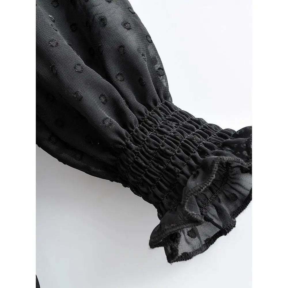 Женское жаккардовое платье мини za черное повседневное плиссированное с