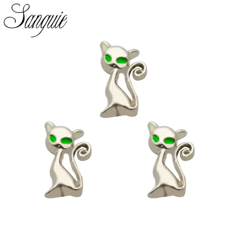 10 шт./лот животные Плавающие амулеты кошка медальоны подходят для жизни