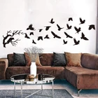 Большие птицы ворона дерево наклейка на стену искусственная дикая природа лесной джунгли Фотофон виниловый Декор