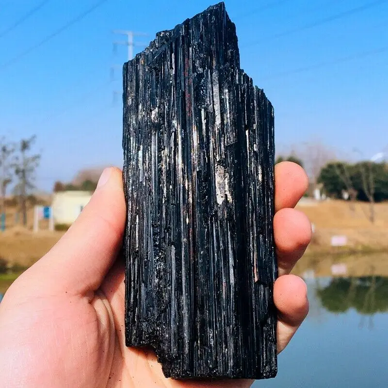 

300-1000g NATURAL BLACK TOURMALINE CRYSTAL STONE ORIGINAL