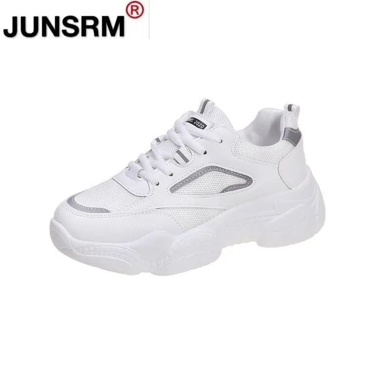 

Sneakers Platform White Luminous Fashion Women Lace Up Casual Shoes Brand Woman Sports Trainers Old Dad Shoes Zapatos Mujer