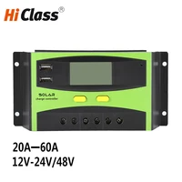 lcd display solar charge controller pwm 20a 30a 40a 50a 60a 12v 24v 48v solar charge controllers with dual 5v usb interface
