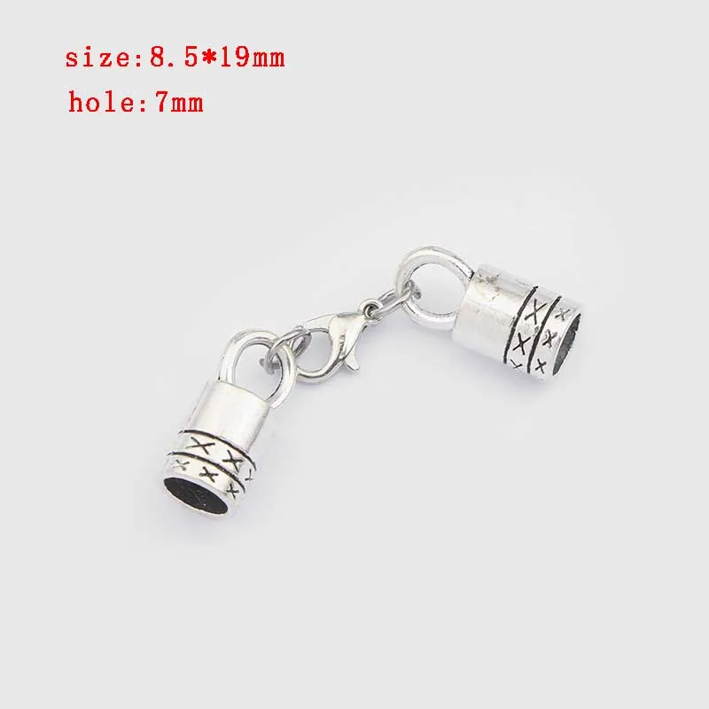 5 sets Zinc Alloy Clasp Lobster Clasps Hook End Caps Connectors For 5/6/7/8/10mm Leather Cord Bracelet Necklace Jewelry Making