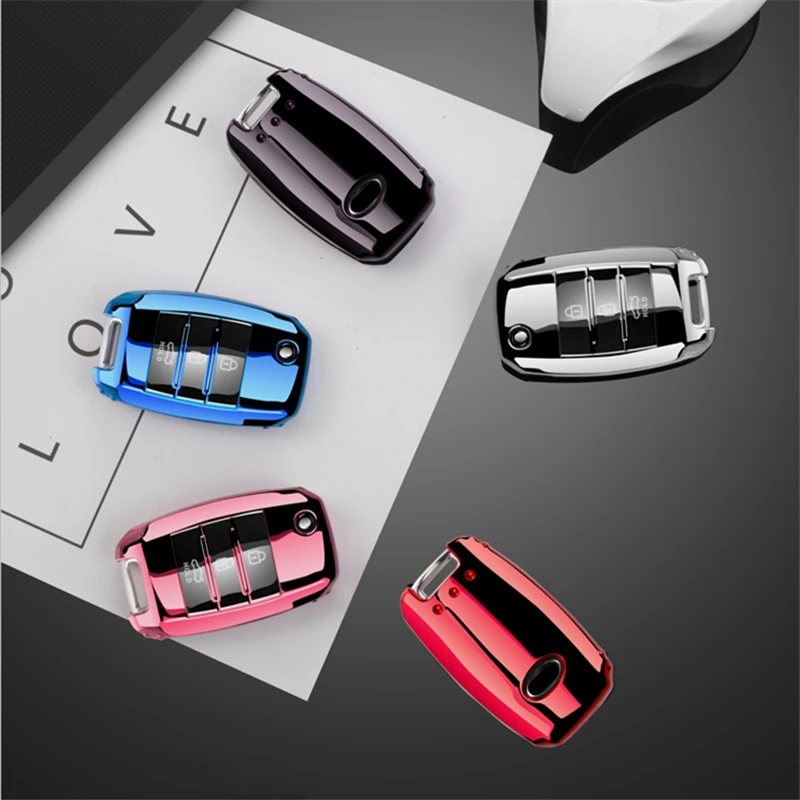 Colorful Full cover New Soft TPU car key case shell For Kia Rio QL Sportage Ceed Cerato Sorento K2 K3 K4 K5 Car Style Accessorie |