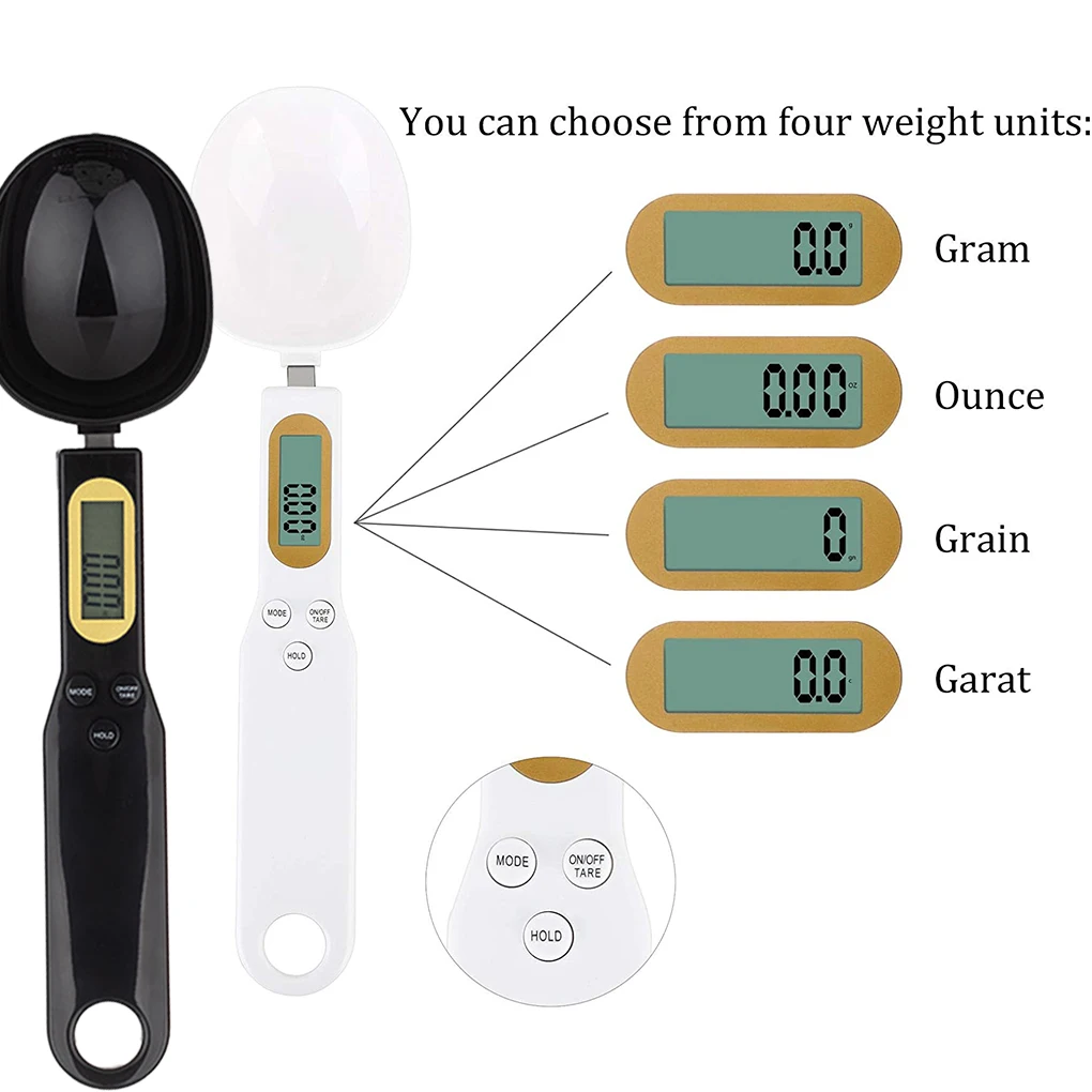 

500g/0.1g Portable LCD Digital Kitchen Scale Measuring Spoon Gram Electronic Spoon Weight Volumn Food Scale Baking Supplies