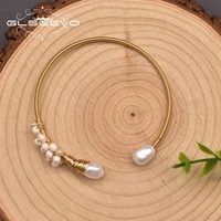 glseevo pure natural freshwater baroque pearl bracelet woman wedding party open bracelet gift luxury jewelry gb0972