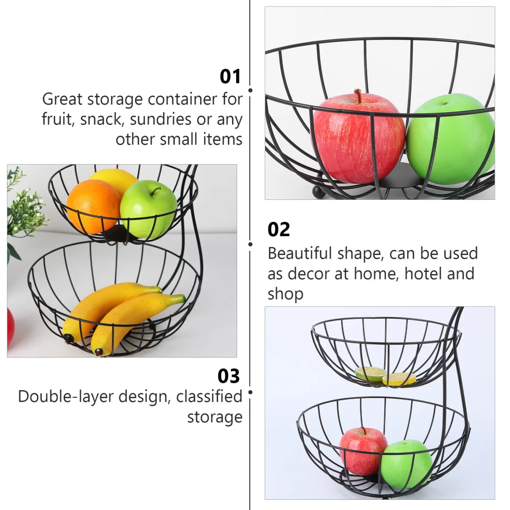 

1Pc Container Iron Basket Fruit Basket Multilayer Basket Kitchen Basket for Party