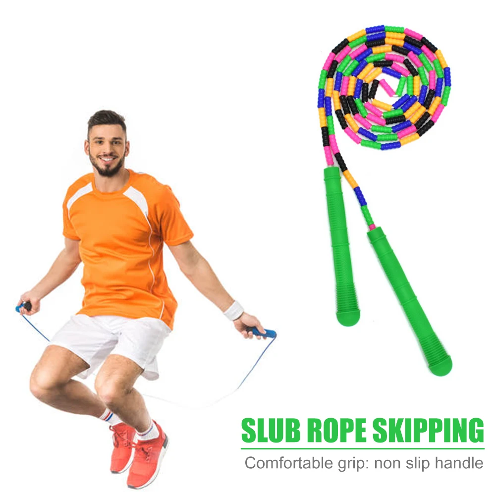 Скакалка из ПВХ 270 см для детей и взрослых с разноцветными бусинами нескользящими