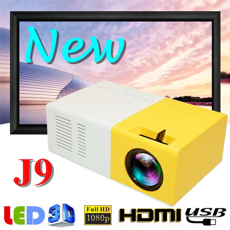 J9 Мини проектор 1080P HD проектор ультра портативные проекторы 30 тысяч часов жизни светодиодный проектор Pico поддержка сотового телефона