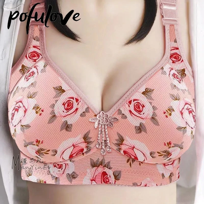 

Floral Bra Women Wireless Bra Seamless Bralette Sexy Lingerie Flower Push Up Bra Plus Size Brasieres Para Mujer Femme Ladies