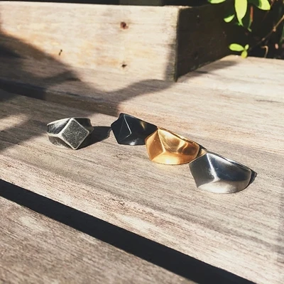 Мужское Винтажное кольцо-печатка OSR375 прямоугольное кольцо с плоским верхом из