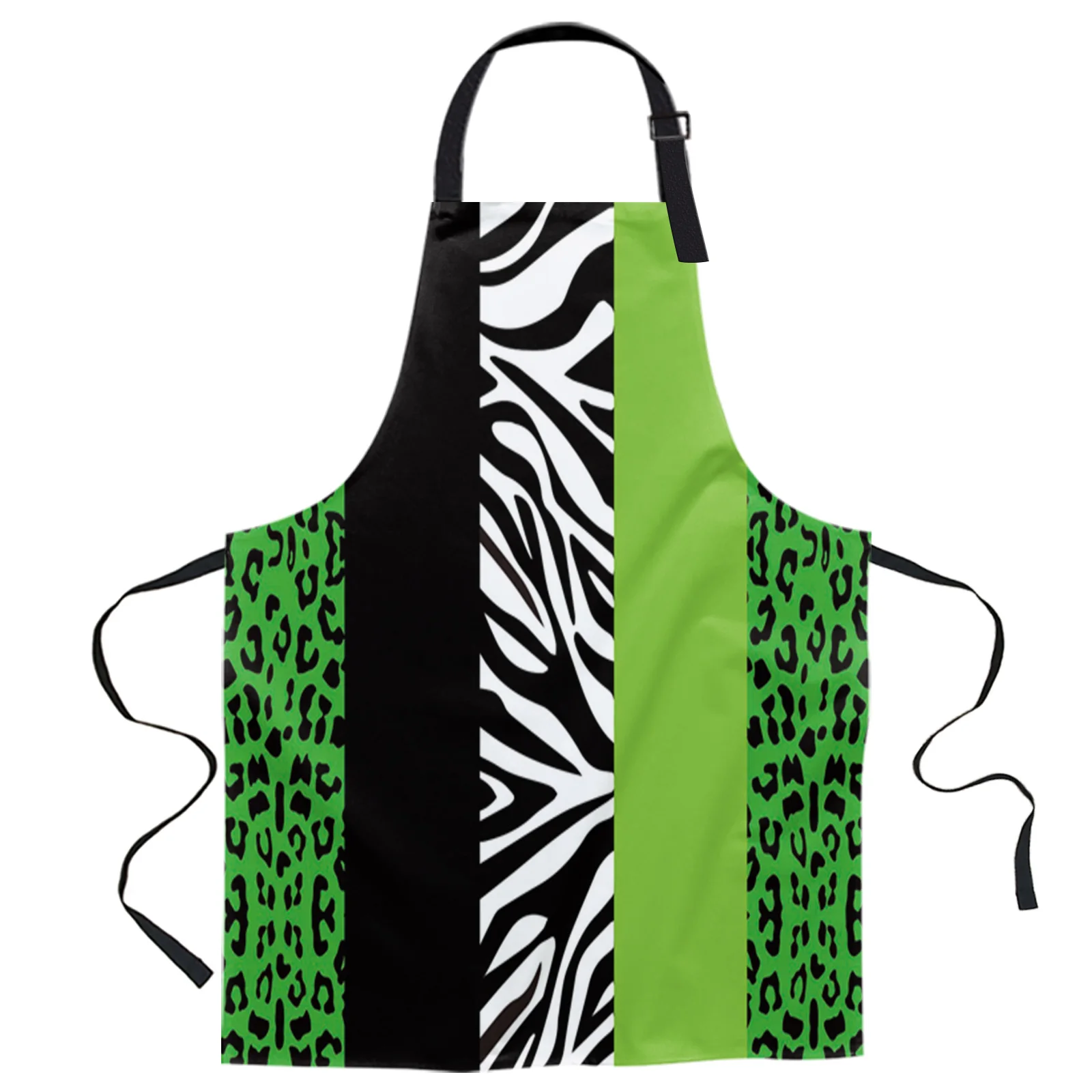 

Stripes Green Black Leopard Zebra Print Aprons for Women Men Kid Cooking Baking Apron Kitchen Utility Equipment Accessories