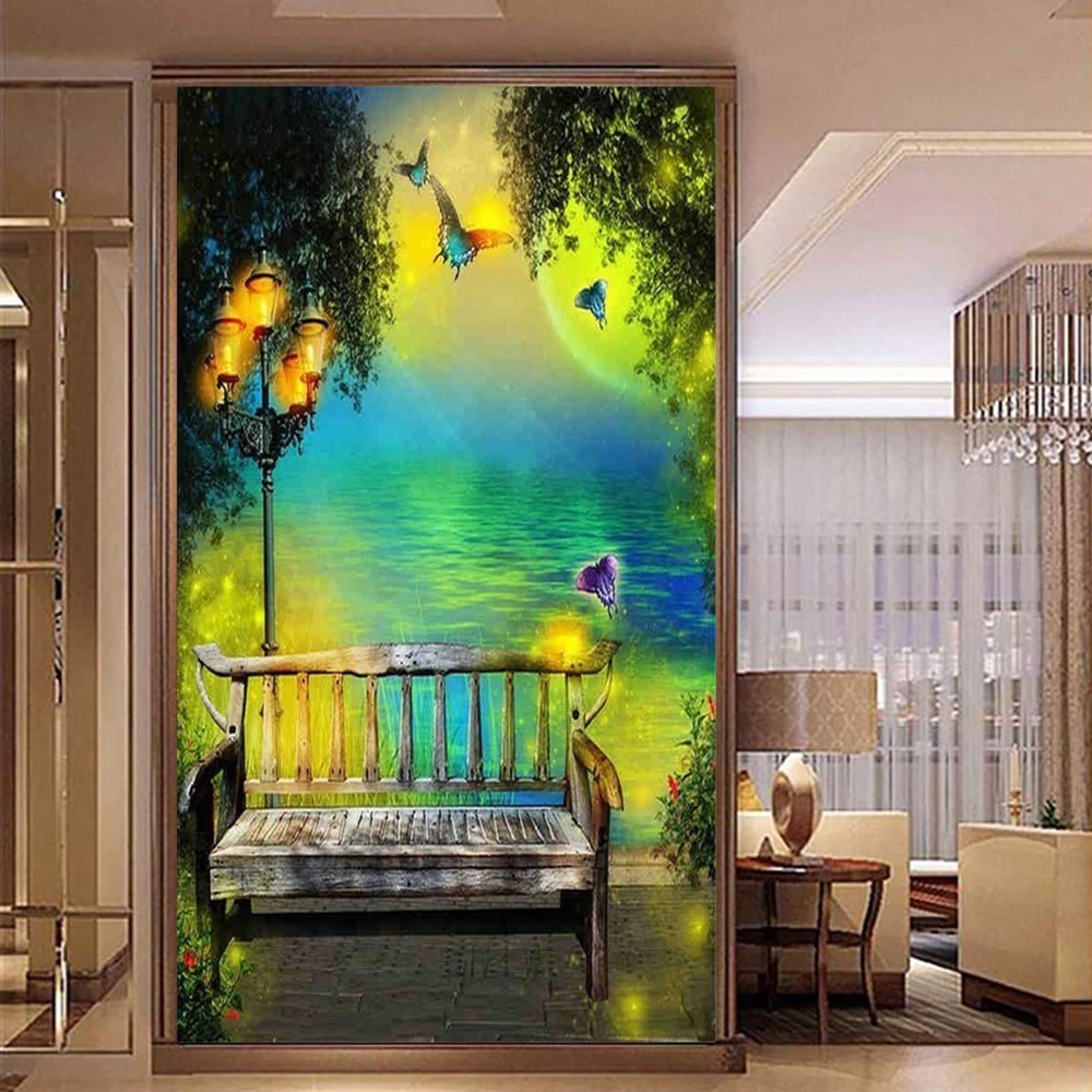 Полный Круглый Алмаз живопись пейзаж 5D мозаика Алмазная вышивка Звездное небо Diy