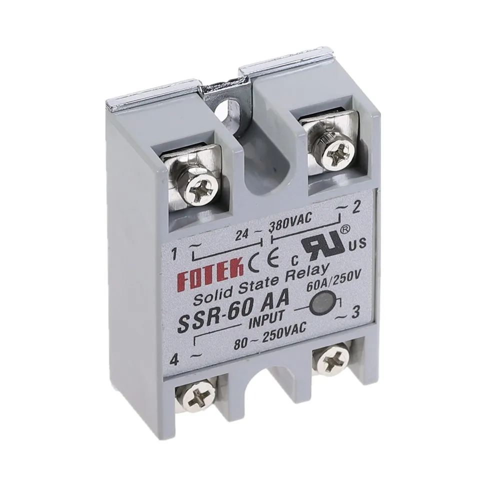 1 шт. SSR-60AA 60A твердотельный релейный модуль 80-250 В AC Вход 24-380VAC