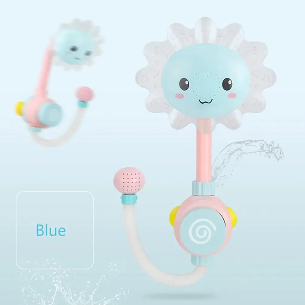 

Cute Elephant Baby Bath Shower Head Children Bath Toys Manual Sunflower Shower Baby Bath Water Spray for Boys and Girls