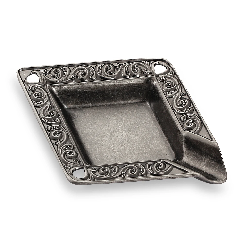 

Galiner Classic Metal Cigar Ashtray Home Portable 1 Ash Slot Holder Travel Carved Pattern Ashtray Outdoor Decorative Gift