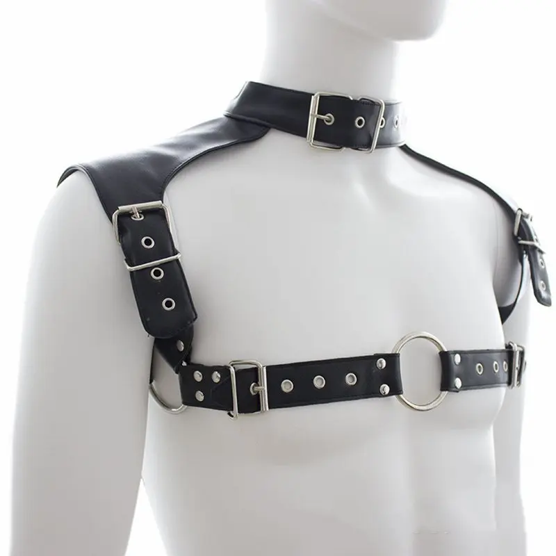 Мужской сексуальный бандаж нагрудный ремень мужской косплей БДСМ плечевой с