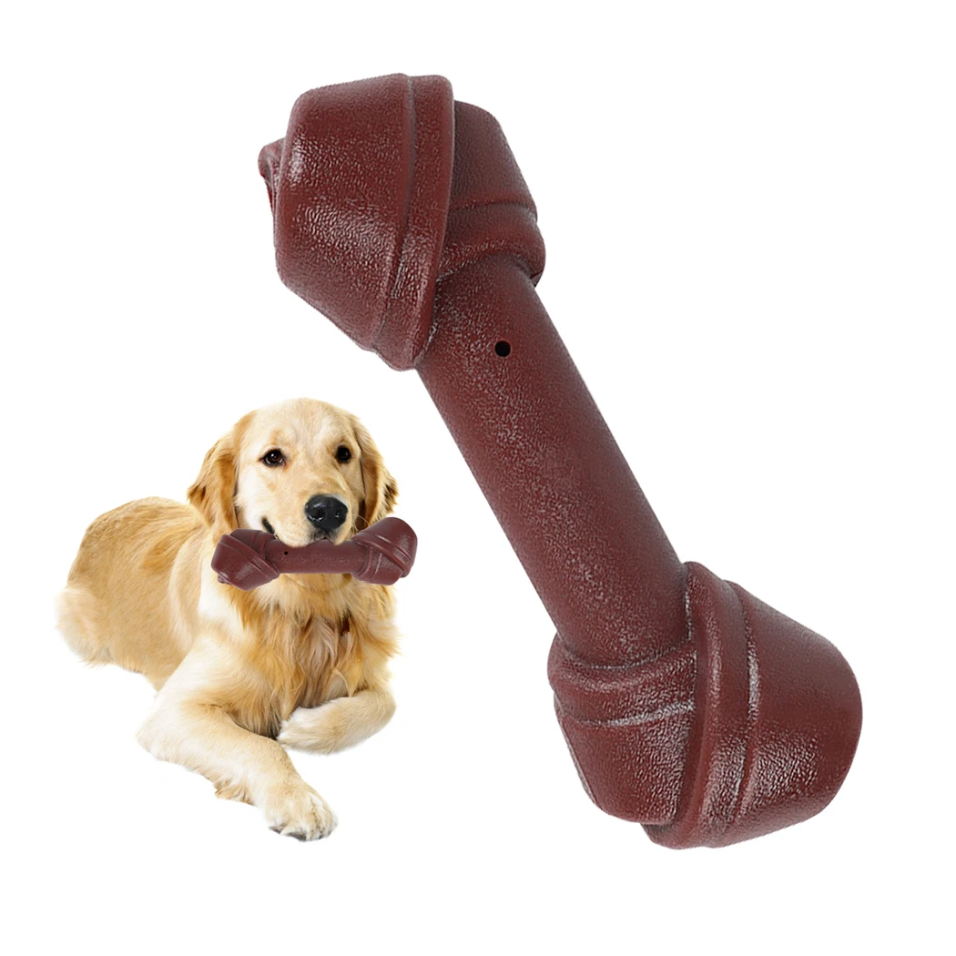

1pc Hot Selling Dog Toy Rubber Bone Creative Training Puppy Teeth Cleaning Toy Dog Squeaky Toy Dog Supplies Solid Color