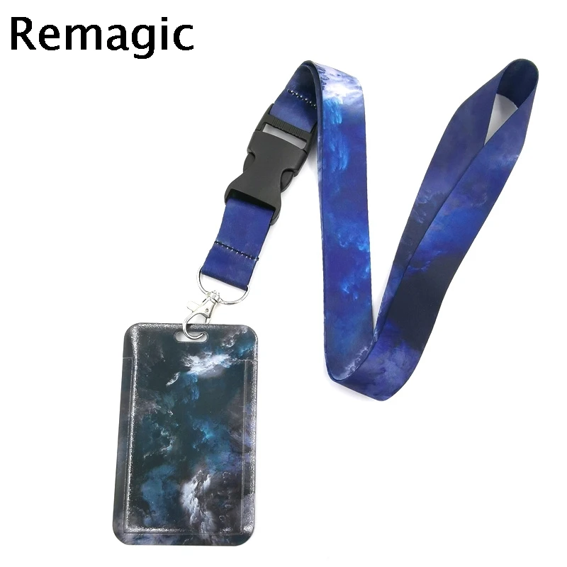 Туманность звездное небо творческих шнурки держатель для карт студентов с