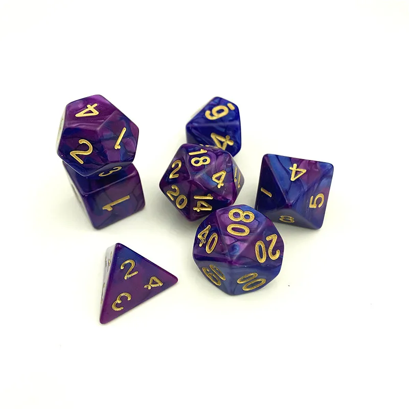 Оптовая продажа 7 шт./компл. новых игра в кости многогранник D4 D20 мульти Гранёные с