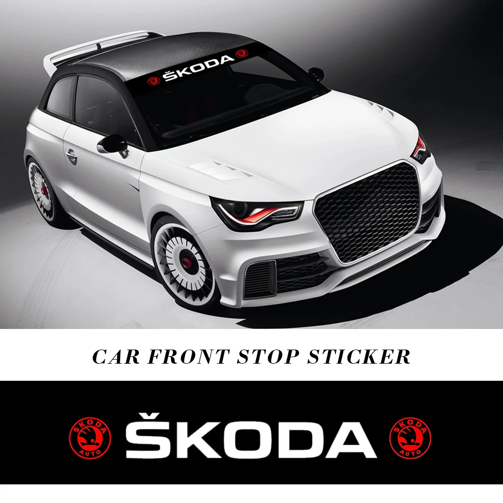 

1pc Reflective Decoration Decals Front And Rear Windshield Sun Protection Sticker For Skoda Octavia Fabia Rapid Yeti Kodiaq Supe