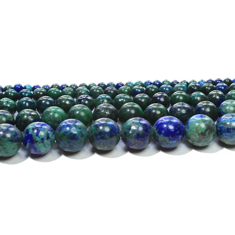 Chrysocolla Azurite Лучшие натуральные Агаты аметистами тигровый глаз бусины из Лабрадорита каменные бусины для самостоятельного изготовления ювелирных изделий браслет Цепочки и ожерелья 4/6/8/10 мм - Цвет: Chrysocolla Azurite