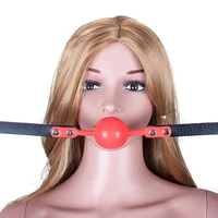 camatech big silicone ball gag oral fixation bondage bdsm huge open mouth gag pu leather band mouth stuffed sex toys for couples