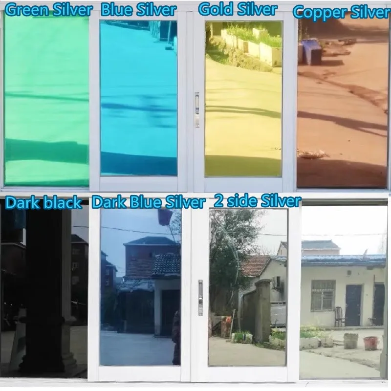 Оконная пленка односторонняя зеркальная стеклянная серебряная изоляция