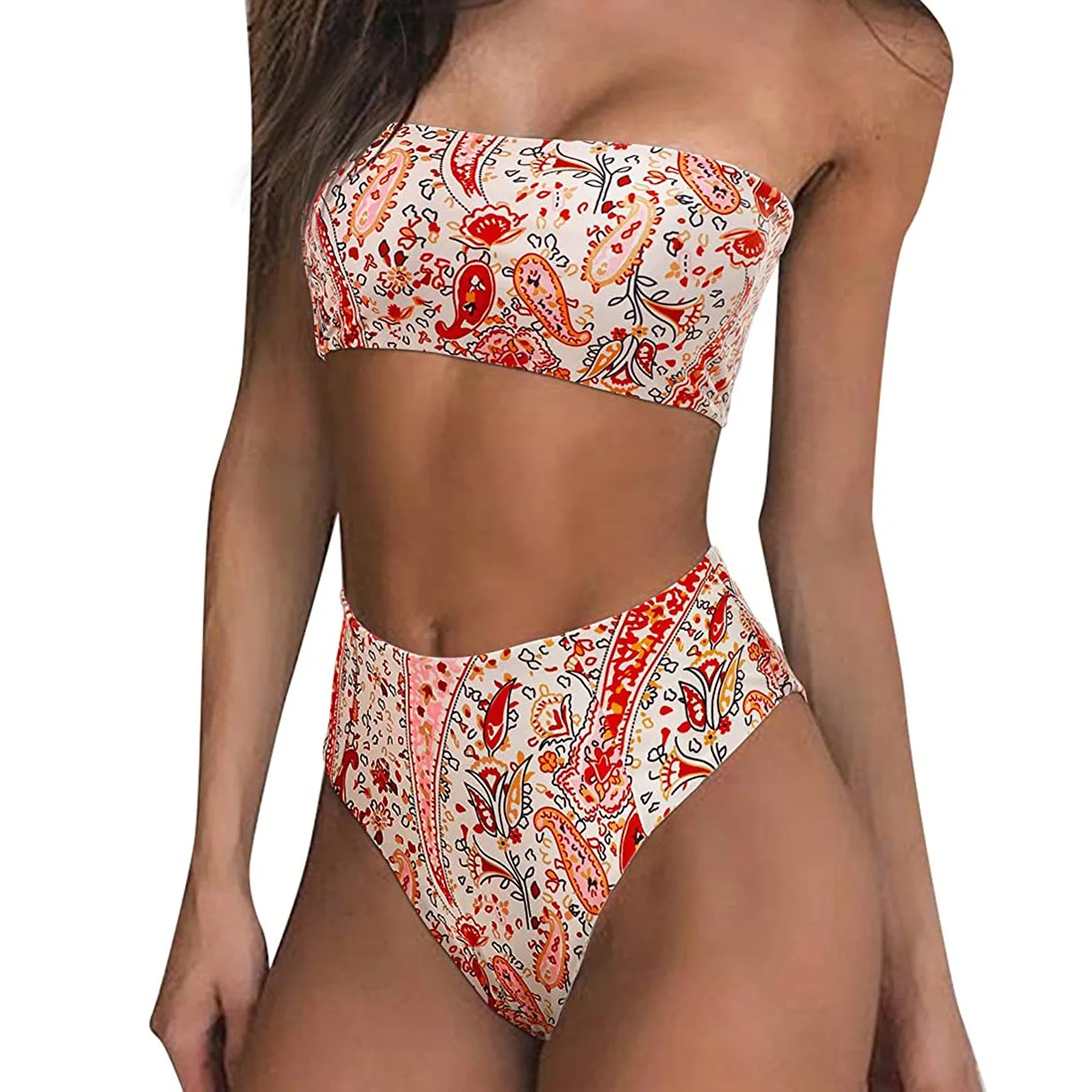 

Women's Sexy Solid Color Bralette Tops Bikini Set Two-Piece Swimsuit Bikini Set Bodysuit Bathing Suit Summer