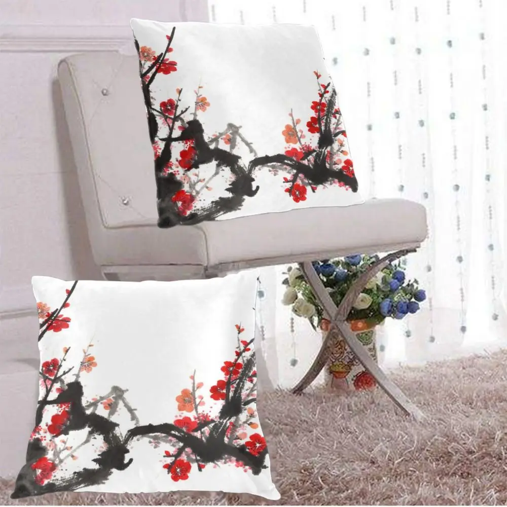 

Japan Traditional Japanese Sakura In Blossom Pillowcase Comfortable Pillow Cover Pillowcase For Bed Throw Pillow Covers