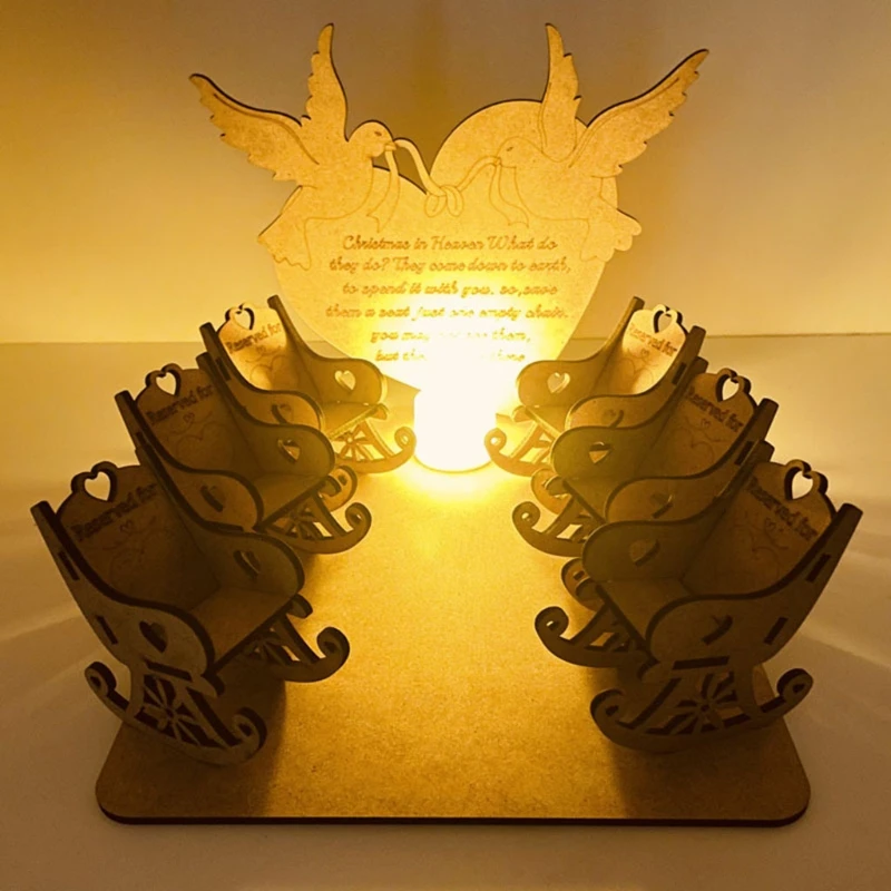 

T5EF рождественские украшения, персонализированное сердце, сделай сам, деревянное кресло-качалка, памятные украшения, подарки светодиодный с...