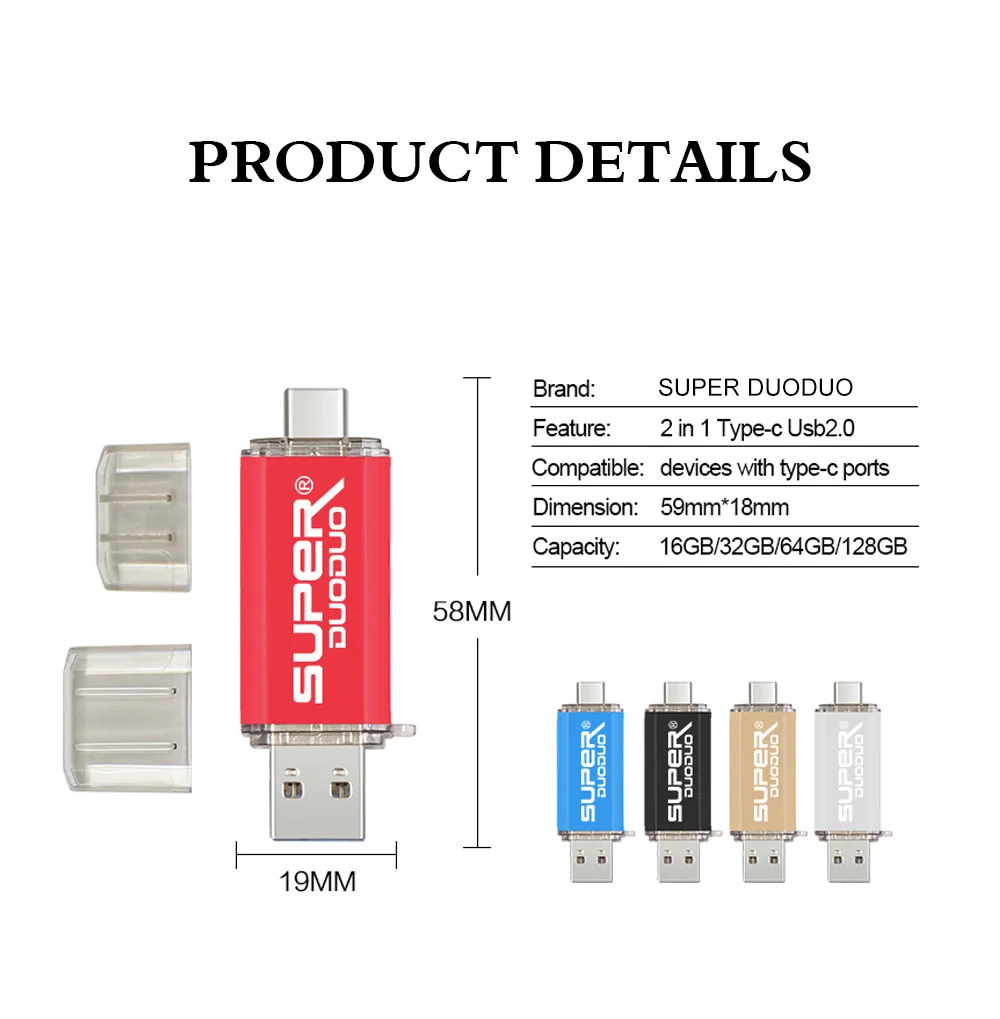Цветной USB 2,0 type-C металлический usb флеш-накопитель 16 ГБ 32 ГБ 64 ГБ 128 ГБ ключ usb флешка флеш-накопитель USB 2,0 для телефона type C