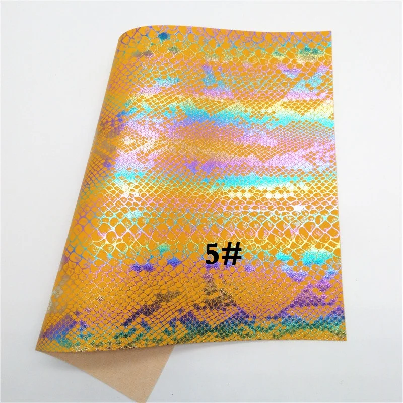 5 Glitterwishcome 21X29 см A4 размер винил для бантов Переливающаяся металлическая змеиная кожа, искусственная кожа листы для бантов, GM590A - Цвет: 5