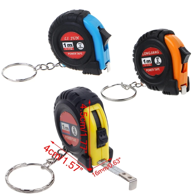 

Retractable Ruler Tape Measure Key Chain Mini Pocket Size Metric 1m