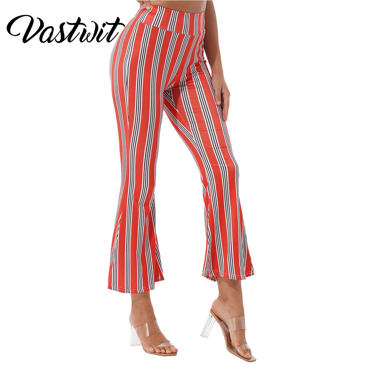 

Women Boho Stretch Bell Bottom Trousers Ladies Fashion Comfy Stretchy Slim Printed Flared Pants