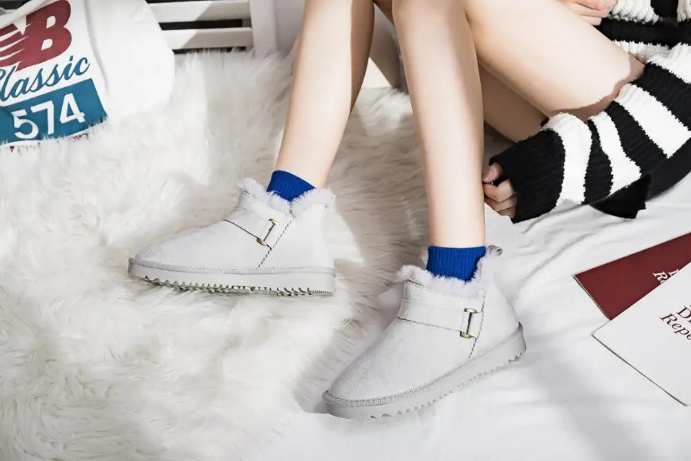 

Antarctica suede snow boots 2020 new thermal shoes plus plush cotton boots women's extra heavy loaf shoes