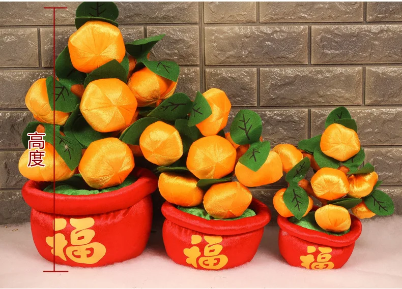 party favor Spring festive mascot ornament wedding photo props Peach orange Fortuna Doll Chinese New Year Decoration house gift | Дом и сад