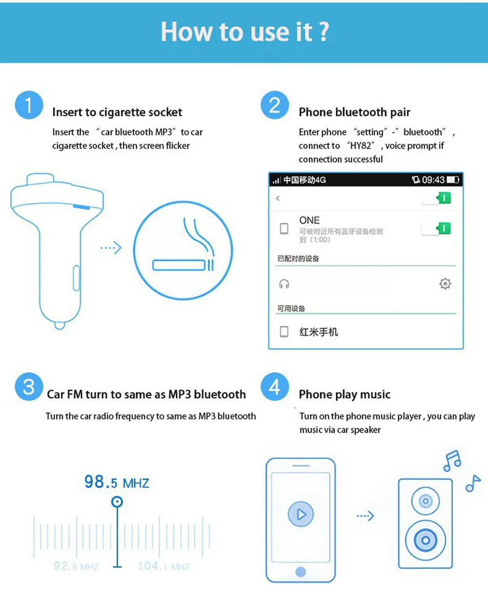 Handsfree беспроводной Bluetooth автомобильный комплект fm-передатчик TF карта lcd MP3-плеер двойной USB 2.1A автомобильное зарядное устройство телефон зарядное устройство